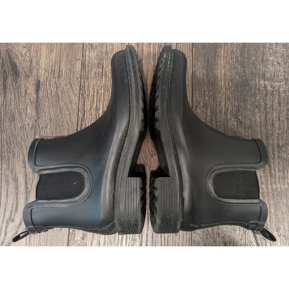 Madewell Chelsea Rubber Rain Boots in Black Size 9